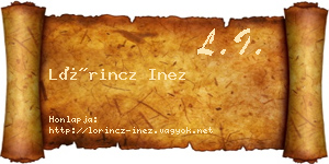 Lőrincz Inez névjegykártya